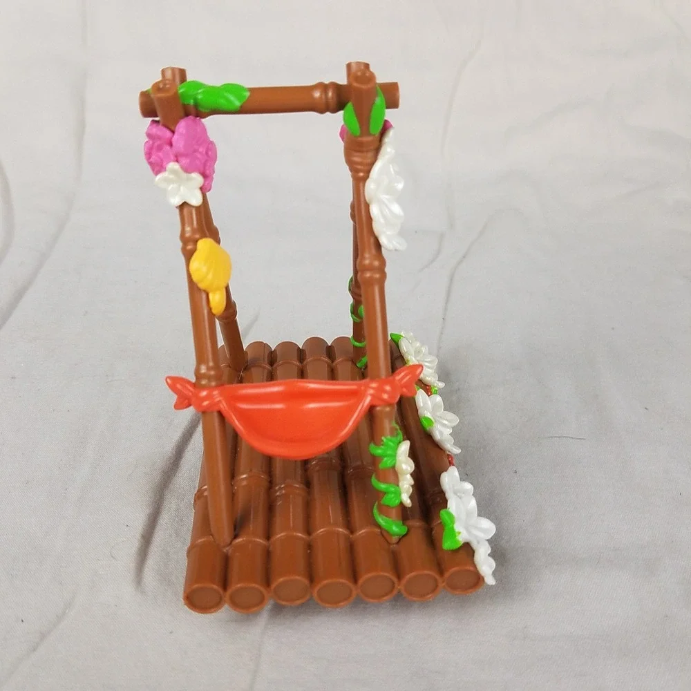 Disney Moana‎ Toy Raft Accessory Brown Excellent Bamboo Floral Hammock Boat Toy